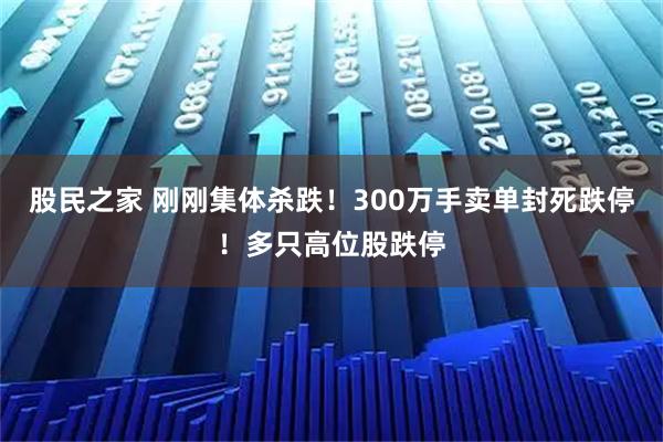 股民之家 刚刚集体杀跌！300万手卖单封死跌停！多只高位股跌停