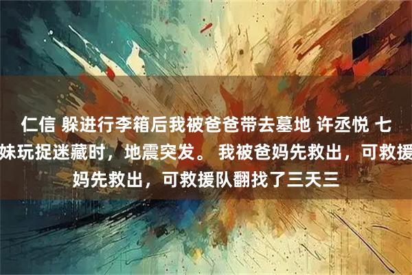 仁信 躲进行李箱后我被爸爸带去墓地 许丞悦 七岁那年，我和妹妹玩捉迷藏时，地震突发。 我被爸妈先救出，可救援队翻找了三天三